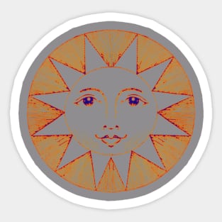 Shabby Chic Modern Retro Androgynous Sun Portrait Sticker